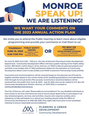 Public Hearing Notice - 2023 Annual Action Plan