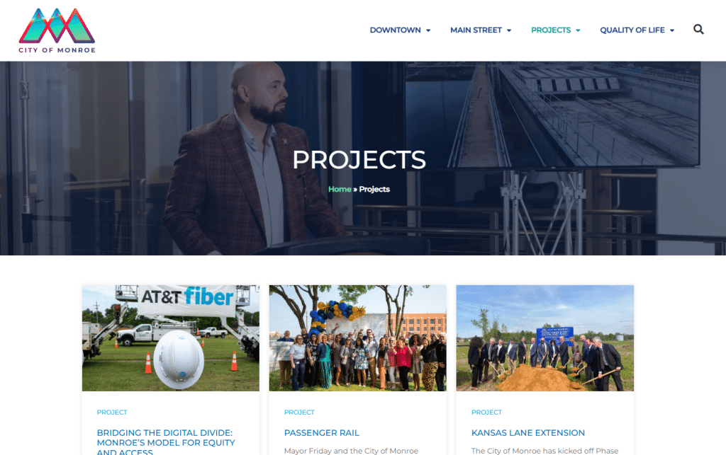 track monroe city projects online